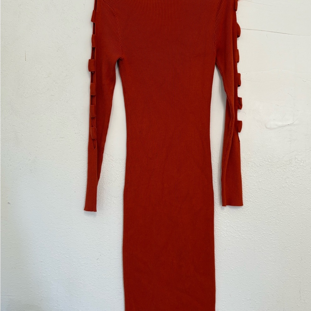 Always Bold Burnt orange Long Sleeve Dress #bodycon#fall#sweaterdress